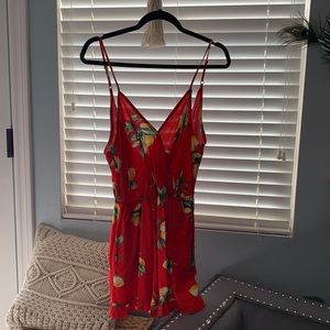 Mimi W Sl Lemon Tie Romper